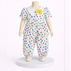 VINTAGE Colorful Polka Dot Baby Romper